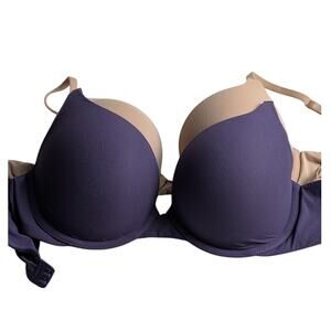 Lot 2 Victoria's secret Bra's muted purple and beige both 32D T shirt pushup EUC